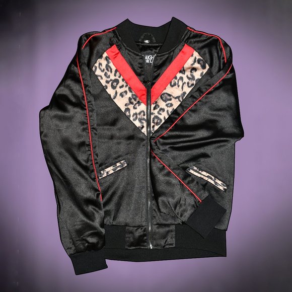 Straight to hell Jackets & Blazers - COPY - Black & Red Leopard Satin Hero Jacket